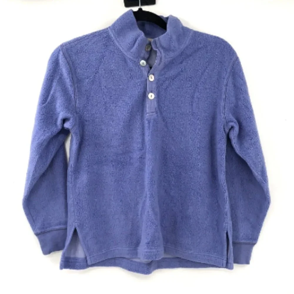 SOFT SURROUNDINGS Pullover Sweater 1/4 Button Periwinkle PXS Petite Women Soft
